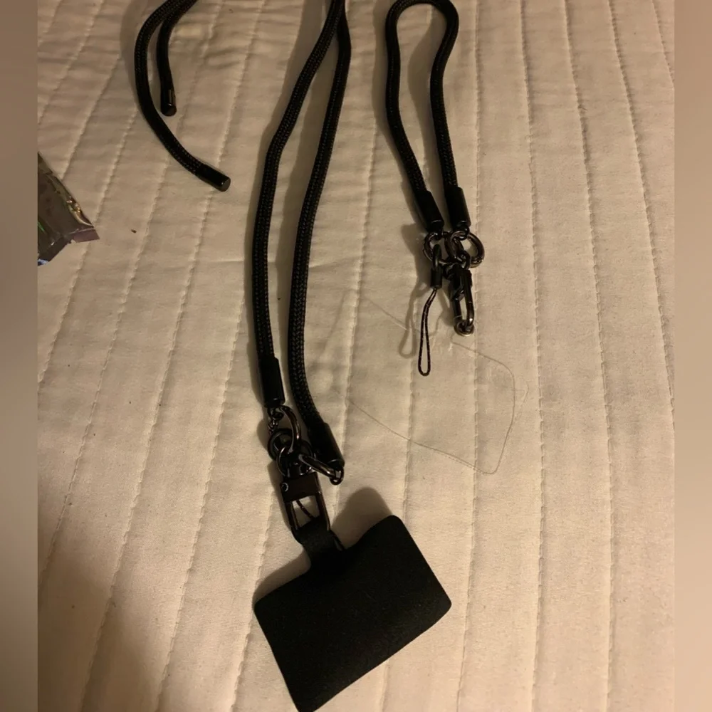 Cell Phone Lanyard, Universal 1 Crossbody -1 wrist phone strap, (Black)